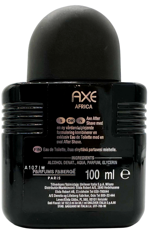 profumo uomo Eau de Toilette / After Shave Fabergé Paris Axe AFRICA Revitalising Formula splash 100 ml