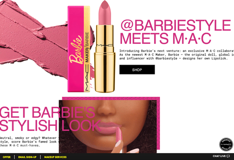 rossetto Mac Cosmetics Matte Lipstick Barbie Maker @BARBIESTYLE