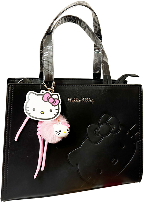 borsa Sanrio Hello Kitty con Pom-Pom 640722 Black