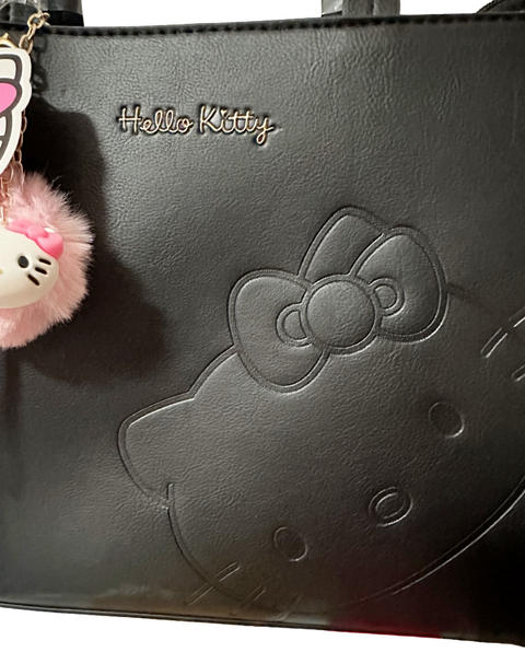 borsa Sanrio Hello Kitty con Pom-Pom 640722 Black