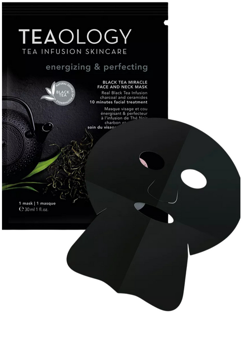 set 2 maschere viso Teaology Tea Infusion Skincare Green & Black Tea Miracle Face and Neck