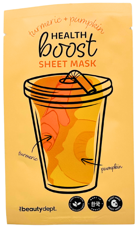 maschera viso in tessuto The Beauty Dept. Health Boost Sheet Mask Curcuma + Zucca