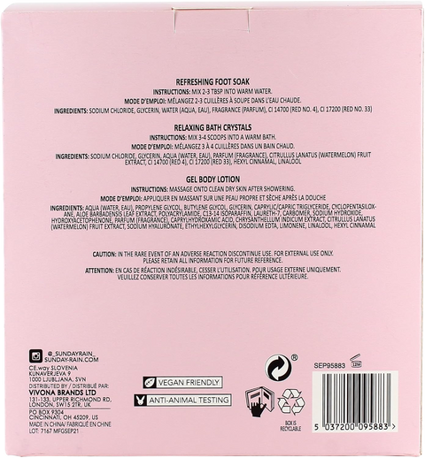 gift set bagno 3 prodotti Sunday Rain Relax + Undwind Watermelon + Mint