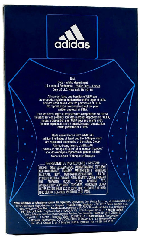 profumo uomo Eau de Toilette Adidas Uefa Champions League CHAMPIONS EDITION natural spray 100 ml