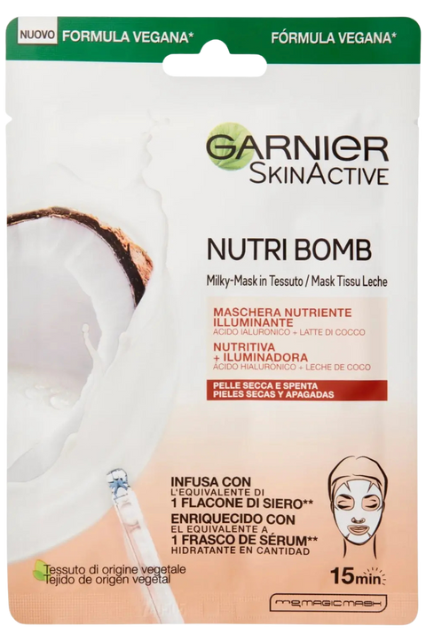 maschera viso in tessuto Garnier SkinActive Nutri Bomb Nutriente + Illuminante