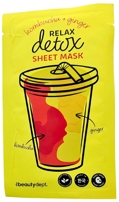 maschera viso coreana tessuto The Beauty Dept. Relax Detox Sheet Mask Kombucha + Zenzero