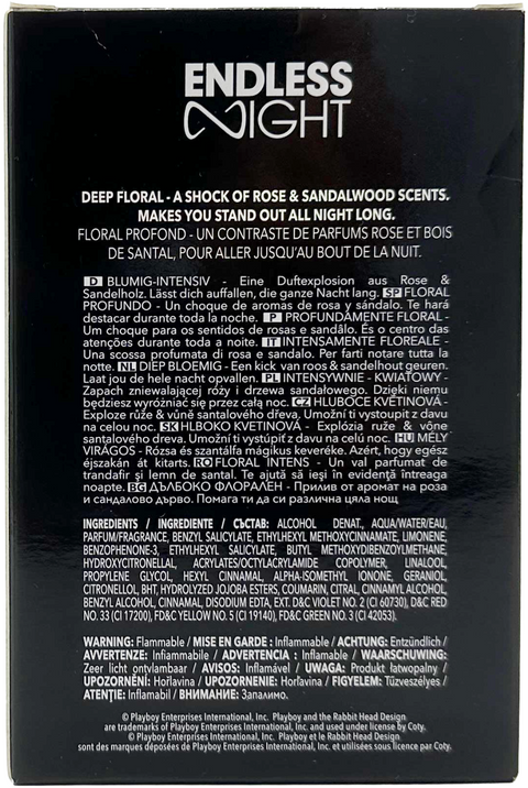profumo donna Eau de Toilette Playboy ENDLESS NIGHT spray for Her 90 ml