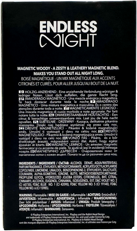 profumo uomo Eau de Toilette Playboy ENDLESS NIGHT spray for Him 100 ml