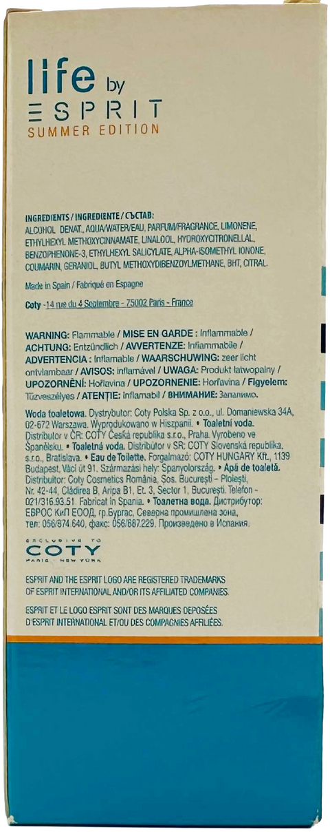 profumo uomo Eau de Toilette Esprit LIFE BY ESPRIT SUMMER EDITION MAN spray 30 ml