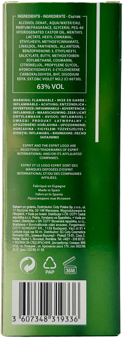 after shave for Men Esprit URBAN NATURE splash 50 ml