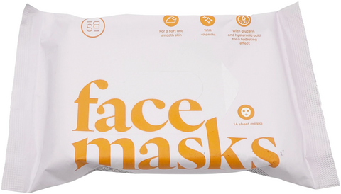 multipack 14 maschere viso Skin Bliss FACE MASKS con Acido Ialuronico e Vitamine