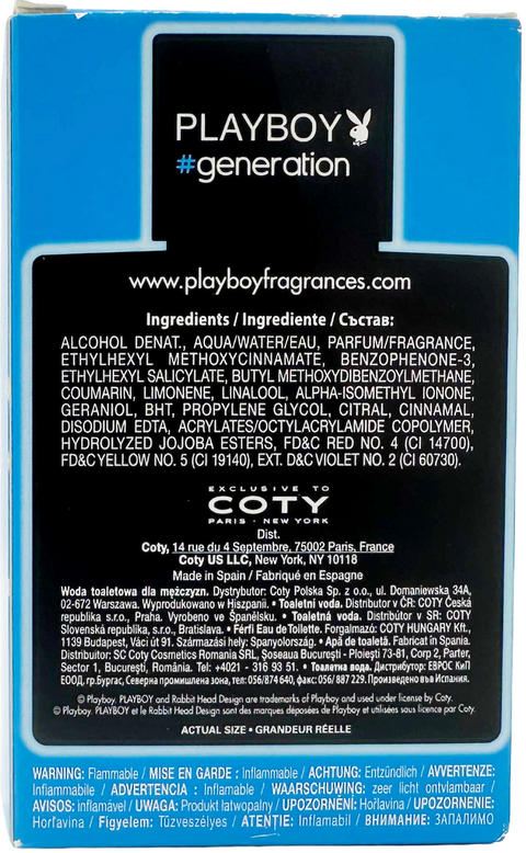 profumo uomo Eau de Toilette Playboy #GENERATION spray for Him 50 ml