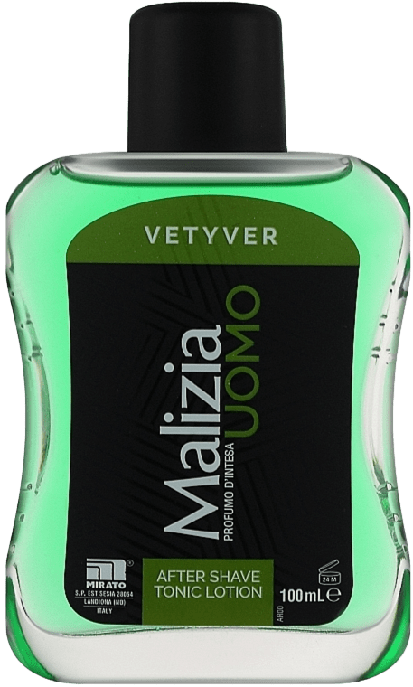after shave tonic lotion Malizia Uomo profumo d'intesa Vetyver splash 100 ml