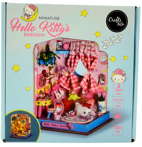 kit per realizzare la tua miniatura Crafts & Co Hello Kitty's Bedroom