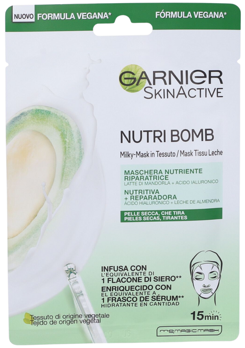 maschera viso in tessuto Garnier SkinActive Nutri Bomb Nutriente Riparatrice