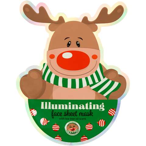 maschera viso in tessuto Natale Maxbrands Illuminating with Tea Tree Oil Scent