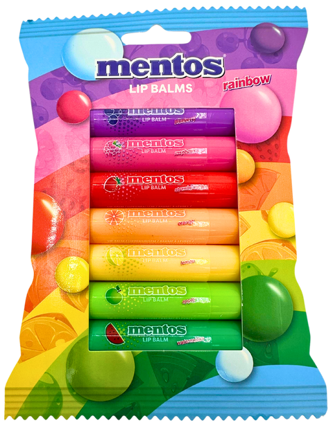 set da 7 burrocacao Topbrands Mentos Lip Balms Rainbow