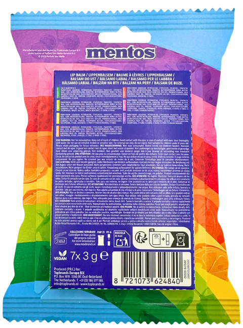 set da 7 burrocacao Topbrands Mentos Lip Balms Rainbow
