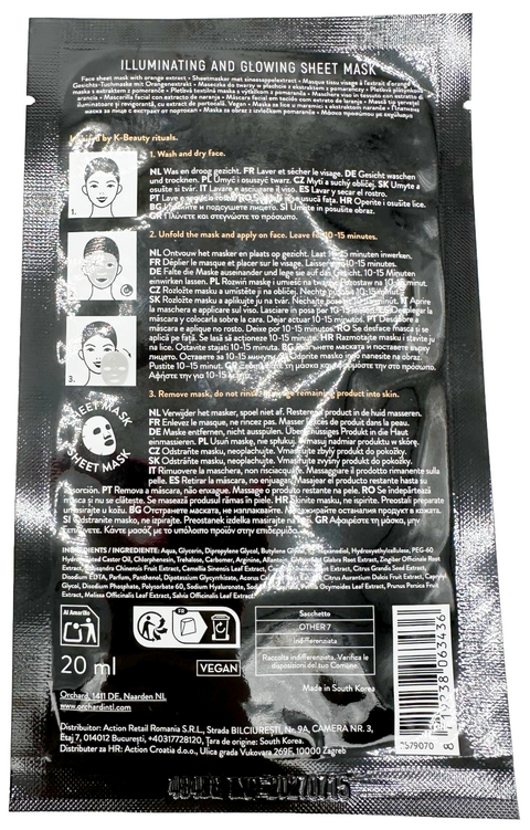 maschera viso coreana tessuto The Beauty Dept. Orange You Glad to See Me? Illuminating and Glowing