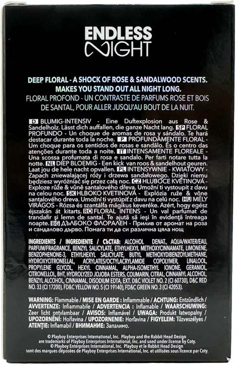 profumo donna Eau de Toilette Playboy ENDLESS NIGHT spray for Her 60 ml