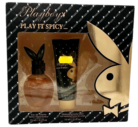 set profumo donna Playboy PLAY IT SPICY ... Eau de Toilette spray 75 ml + moisturizing body lotion