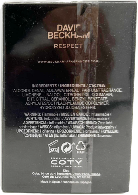 profumo uomo Eau de Toilette David Beckham RESPECT natural spray 60 ml