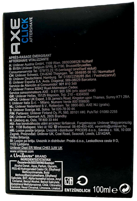 after shave Axe Click Aftershave Axe Shave splash 100 ml
