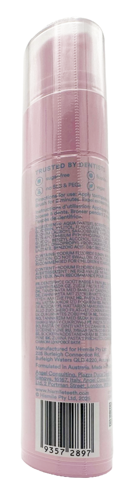 dentifricio Hismile Fluoride Toothpaste Paullie Cotton Candy 60 g