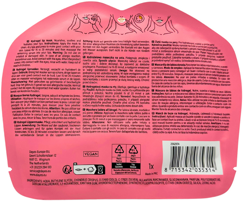 maschera labbra SkinBliss Hydrogel Lip Mask Shiny Gold a base naturale con Vitamina B3