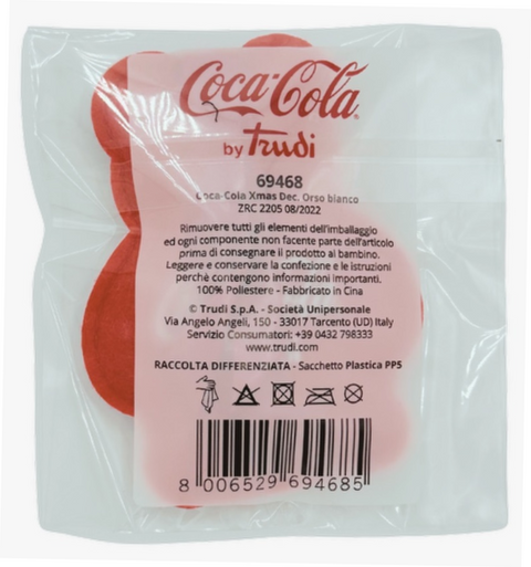 addobbo natalizio per albero Coca-Cola Xmas Dec. Orso Bianco by Trudi