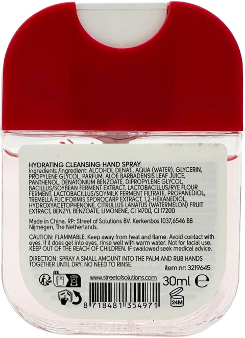 igienizzante mani Betty's Hydrating Cleansing Hand spray WATERMELON Fragrance 30 ml