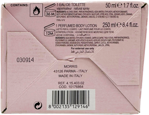 set profumo donna Morris Sergio Tacchini PRECIOUS PINK Eau de Toilette vaporisateur 50 ml + Perfumed Body Lotion 250 ml