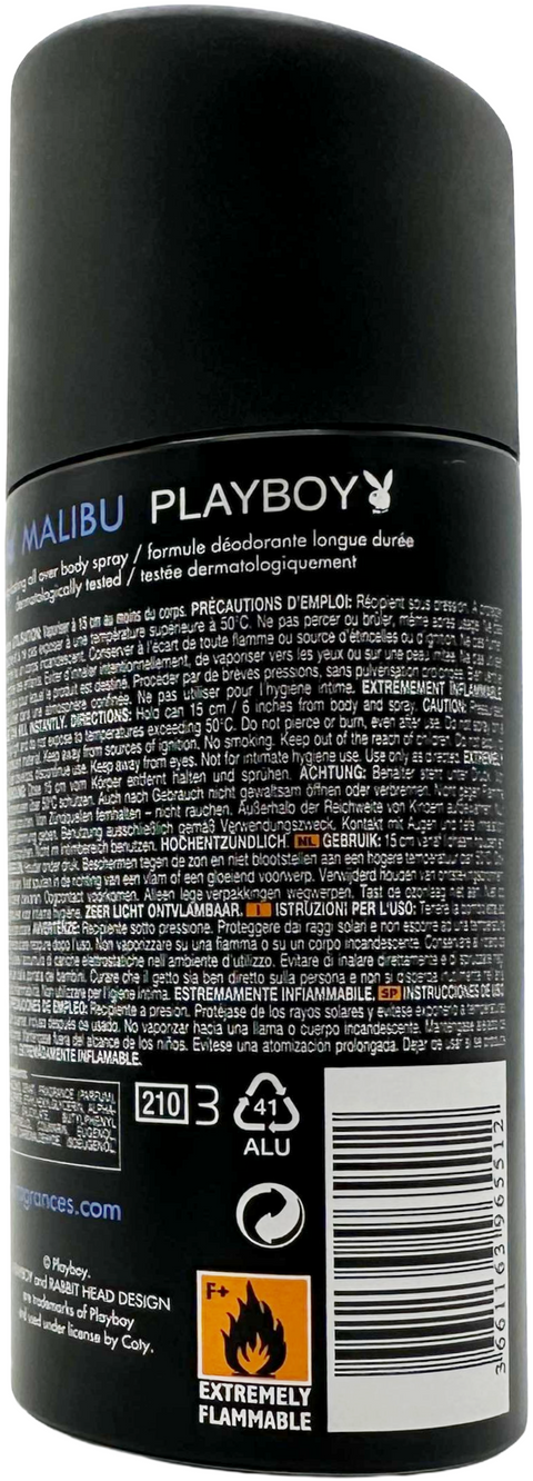 deodorante Playboy MALIBU 24H deodorant body spray 150 ml
