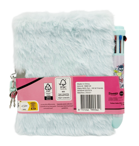 diario con lucchetto Sanrio Hello Kitty and Friends Furry Diary with multicolouring pen