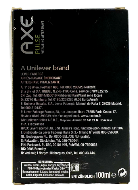 after shave Fabergé Paris Axe Pulse Vitalising Aftershave Axe Shave splash 100 ml