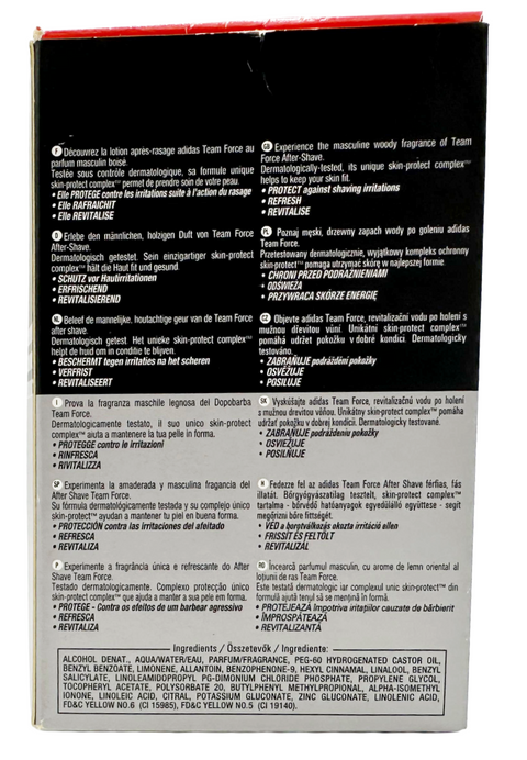 after shave Revitalising Vitamin Cocktail Adidas Coty Team Force Skin Protect Complex splash 100 ml