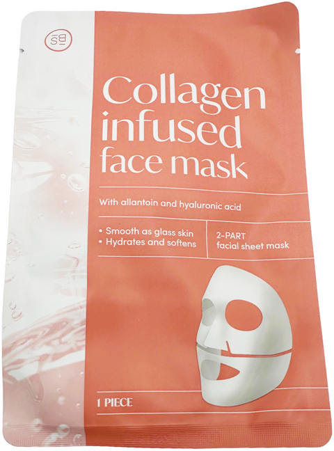 maschera viso Skin Bliss COLLAGEN INFUSED face mask whit Allantoin and Hyaluronic Acid