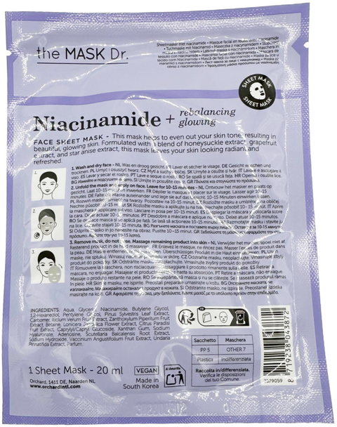 maschera viso coreana tessuto The MASK Dr. NIACINAMIDE Rebalancing + Glowing