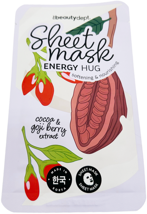 maschera viso The Beauty Dept. ENERGY HUG Softening & Nourishing COCOA + GOJI BERRY