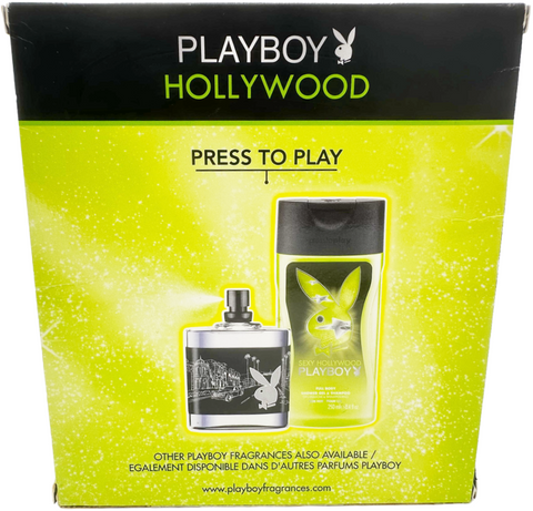 set profumo uomo Playboy HOLLYWOOD Eau de Toilette 50 ml spray + Shower Gel & Shampoo