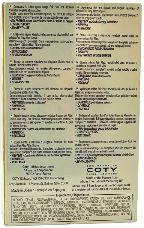 after shave lotion Adidas Coty Fair Play 2008 Special Edition splash 100 ml