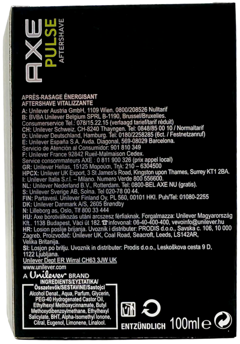 after shave Axe Pulse Aftershave Axe Shave splash 100 ml