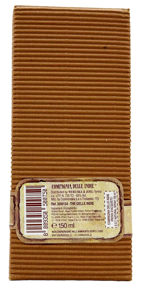 profumo unisex Eau de Toilette Compagnia delle Indie The delle Indie Profumi Rari e Preziosi Natural Spray 150 ml
