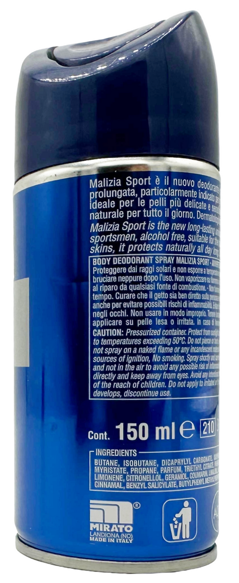 body deodorante spray Malizia profumo d'intesa Sport 150 ml