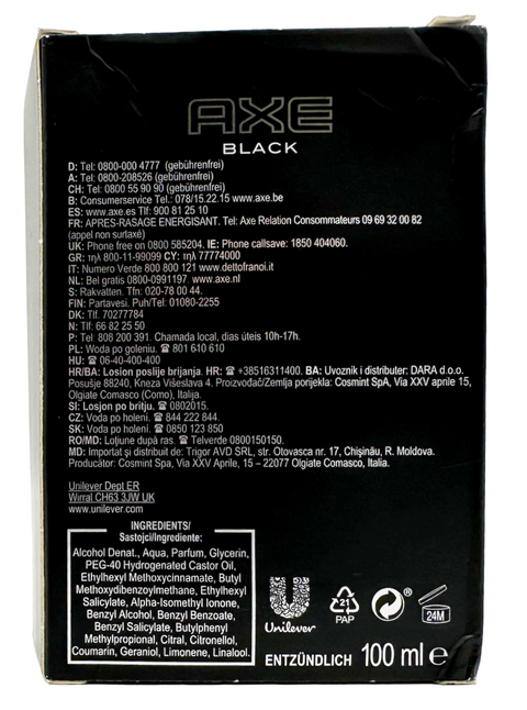 after shave Axe Black Vitalising Aftershave splash 100 ml