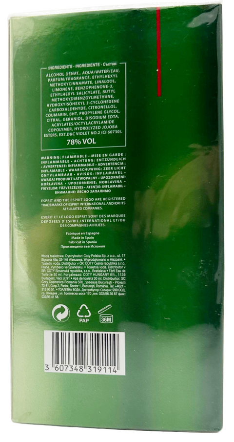 profumo Eau de Toilette for Men Esprit Coty Urban Nature Spray vaporisateur 30 ml