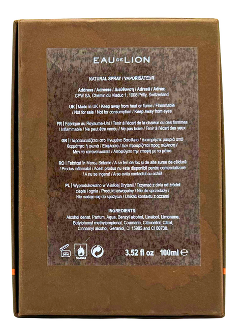 profumo unisex Eau de Parfum Nestlé EAU DE LION natural spray 100 ml Edizione Limitata