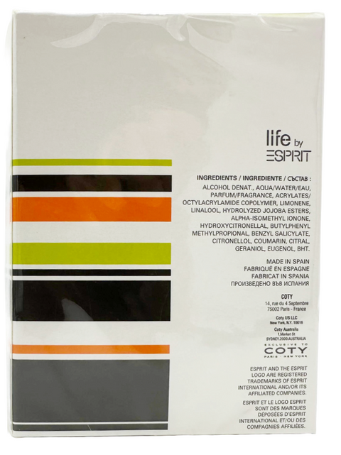 profumo Eau de Toilette for Men Life by Esprit Coty Spray vaporisateur 30 ml