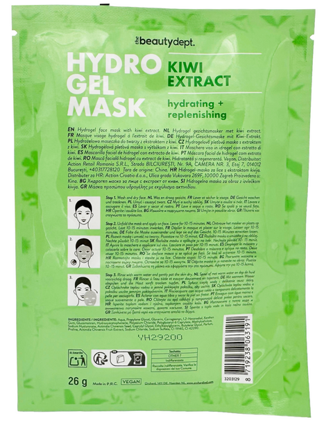 maschera viso in hydrogel The Beauty Dept. Hydro Gel Mask Kiwi Extract Hydrating + Replenishing