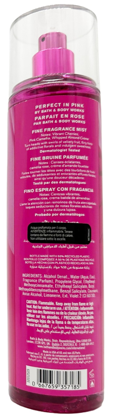 acqua profumata Bath & Body Works PERFECT IN PINK Fine Fragrance Mist 236 ml